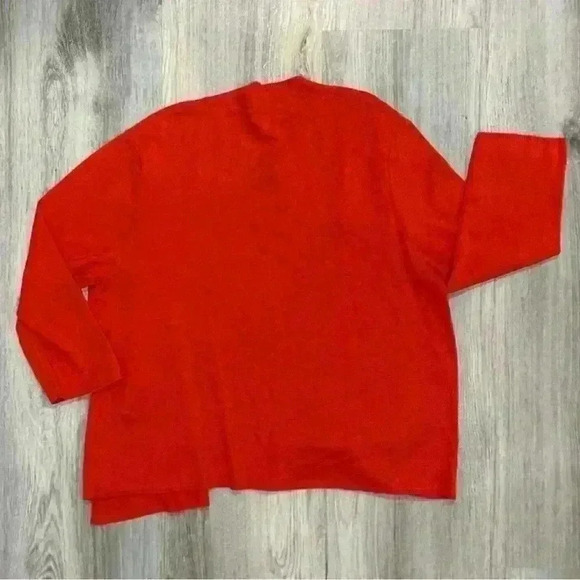 NWT J Jill Women’s Open Front 3/4 Sleeve Cardigan Sweater Paprika Red Size M - Picture 3 of 8